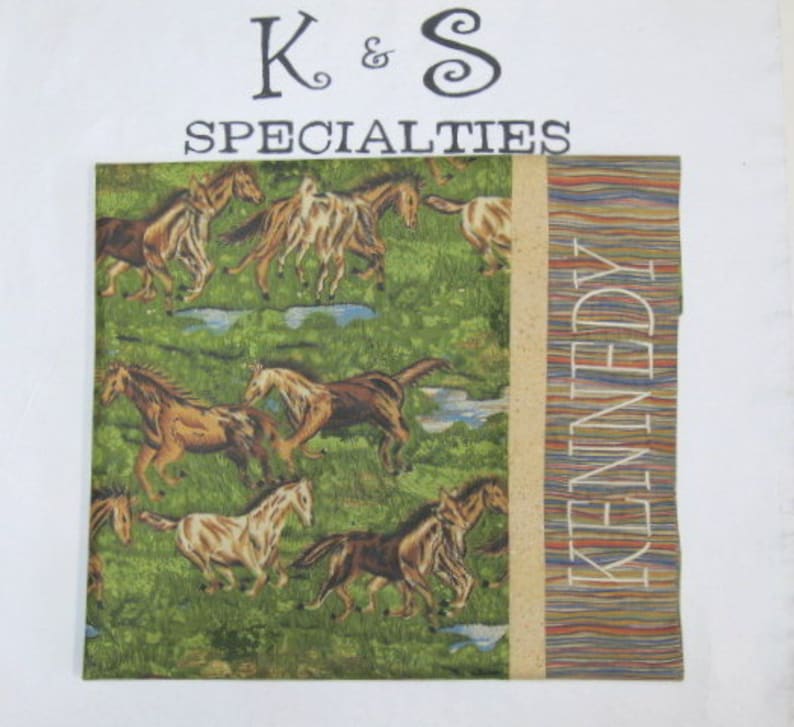Pillowcase With Horses In A Green PastureMonogrammed On A Brown CuffGift:Birthday,Sleep Overs,Christmas BoyGirl Gift AirCar Trips