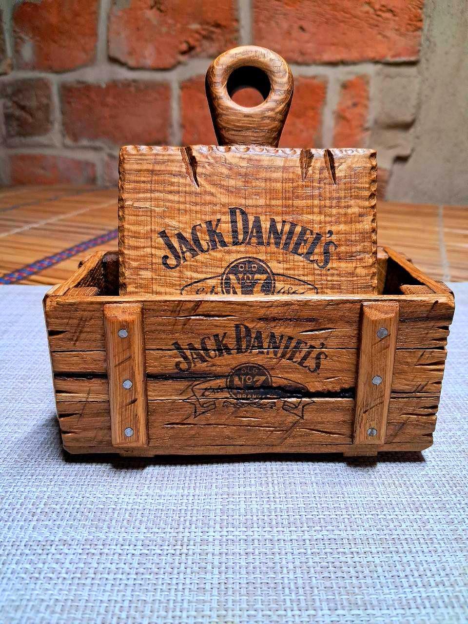 Jack Daniels 樽 ロッキングチェアー 4個 発送など含め交渉可 Jack Daniel's Oak Coasters Set A Gift for Whiskey Lovers - Etsy