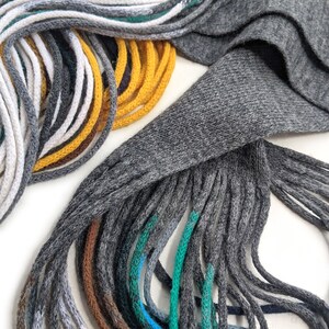 One year anniversary unique gifts for men who have everything Men's wool scarf Extra long fringe wool scarf Sentimental gift for boyfriend image 9