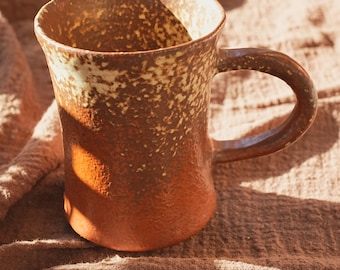 Handmade Speckled Brown Ceramic Mug: Rustic Pottery Coffee Cup