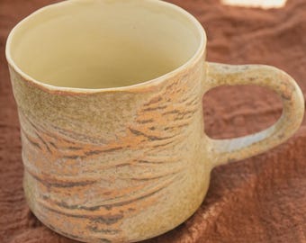 Handmade Stoneware Coffee Mug: Rustic Ceramic Cup, 250ml