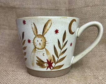 Handmade Ceramic Bunny Coffee Mug (435ml) – Woodland Easter Cup