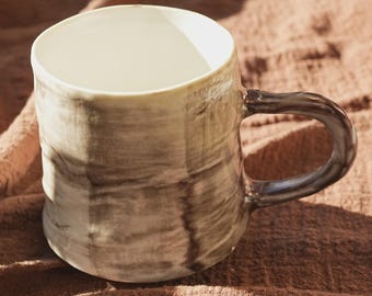 Taza de café de cerámica hecha a mano: taza de té rústica de gres, 300 ml