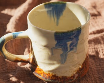Handmade Ceramic Coffee Mug: Colorful Glazed Pottery, 300ml