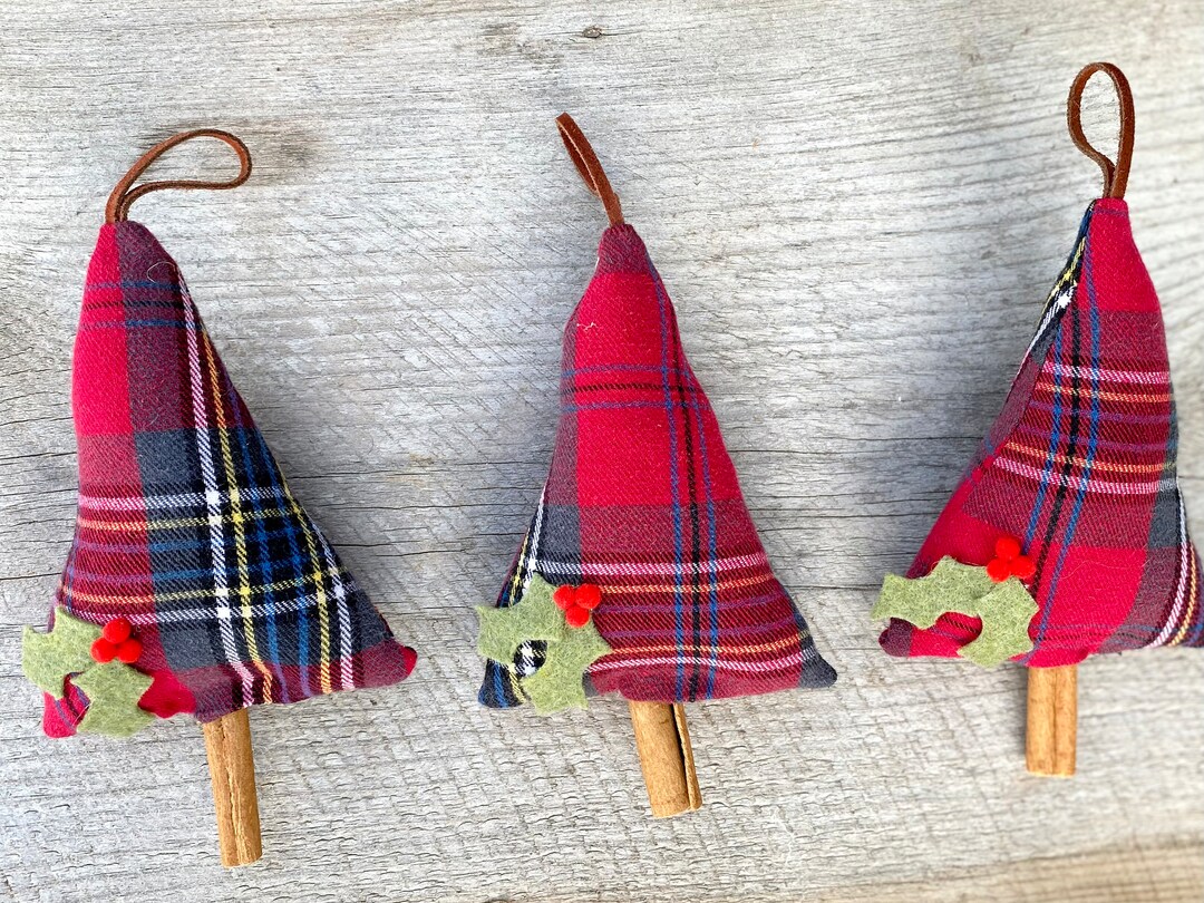 Red Plaid Flannel Christmas Tree Ornament Etsy