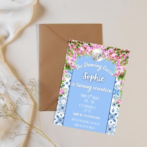 Mamma Mia Birthday Invitation • Greek Island Party Theme • Printable or Digital • ABBA Inspired Invite • Editable Template
