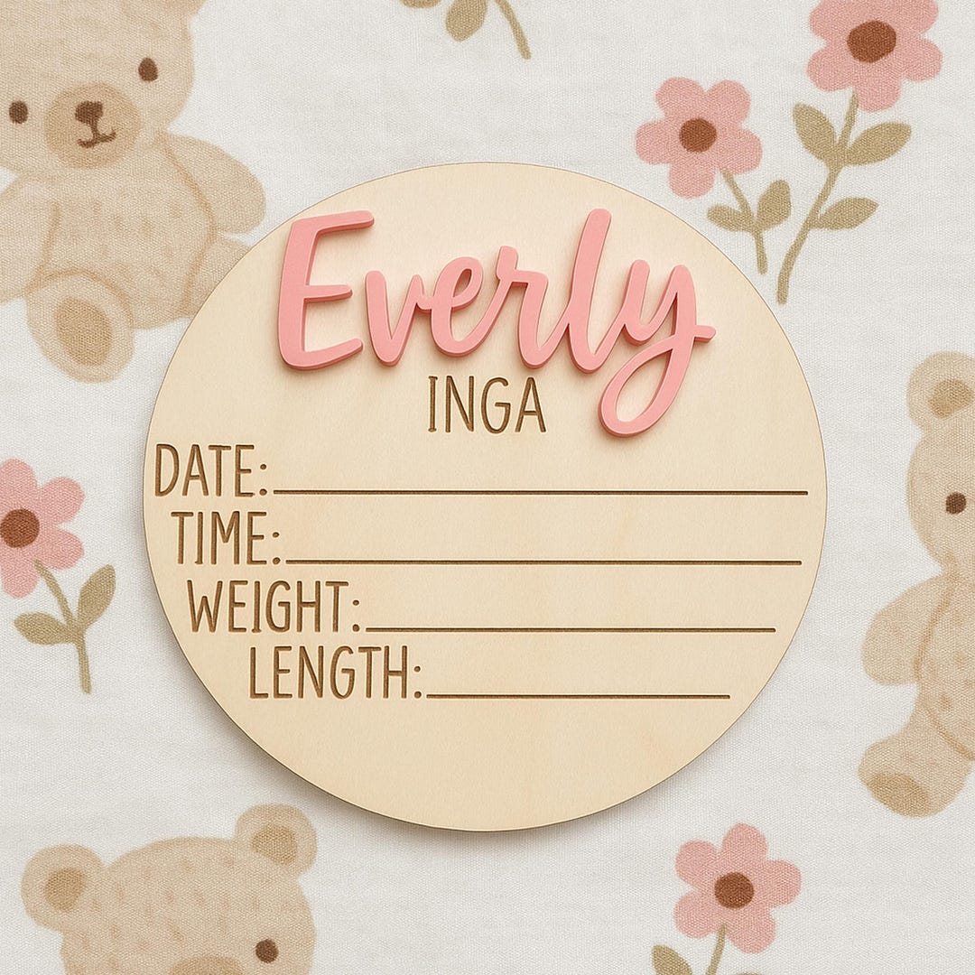 Baby Birth Announcement Sign, Personalized Baby Name Sign for Hospital ...