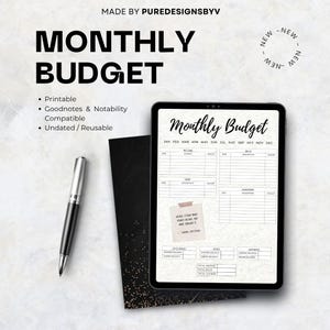 MONTHLY BUDGET PLANNER | Printable Budget Sheet | Undated Finance Tracker | Monthly Expense Tracker | Minimal Finance Sheet