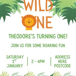 Wild One Birthday Invitation, Digital templates for invitations and other occasions