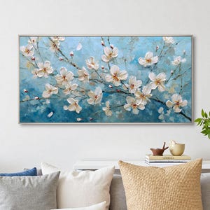 Original Ölgemälde, moderne texturierte Blumen Leinwand Kunst, große Impasto Blüte Wandbild, individuelle Malerei, High-End-Wohnkultur