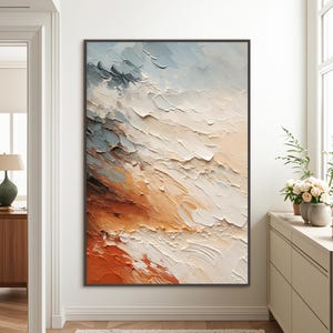 Original Abstract Oil Painting: Impasto Texture, Modern Home Decor