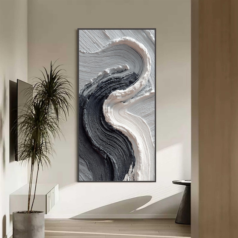 Décoration Murale Abstraite 3D, Grande Peinture sur toile neuve, - Décoration