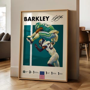 Saquon Barkley PRINTED Poster | Human Hurdle | Super Bowl Champion | Philadelphia Eagles | American Football | Wallpaper | Art | Gift