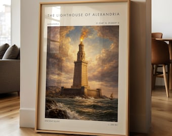 IMPRIMÉ du phare d'Alexandrie | Art de l'Egypte ancienne | Cadeau culture et histoire | Décoration d'intérieur