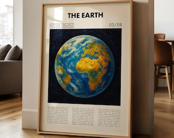 Earth PRINTED Poster | Planet Art Print | Solar System Decor | Science | Space Gift | Wallpaper