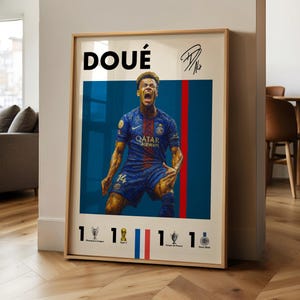 Désiré Doué PRINTED Poster | Paris Saint-Germain | Champions League Winner | France | Football | Wallpaper | Art | Painting | Gift