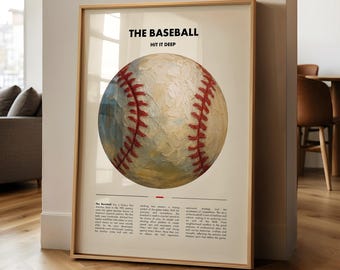 Baseball PRINTED Poster | Vintage Style Baseball Art Print | Sports Wall Decor | Baseball History | Baseball Fan Gift | Wallpaper