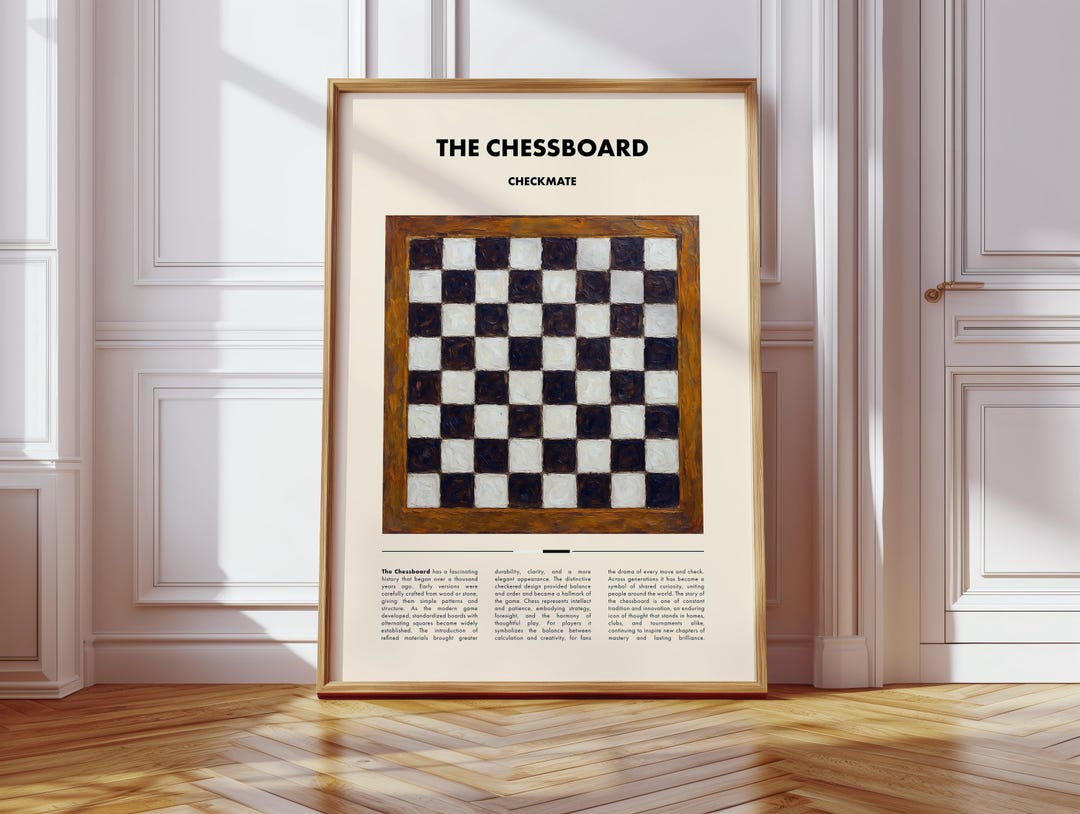 Chessboard DIGITAL Poster | Classic Board Game Wall Art | Chess Lover ...