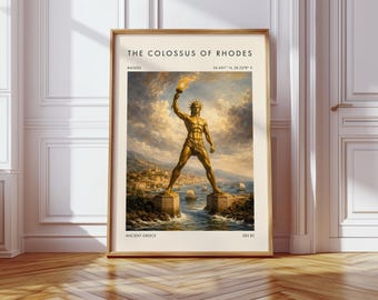 Colossus of Rhodes Inspired DIGITAL Poster | Ancient Greek Art | Culture & History Gift | Home Decor