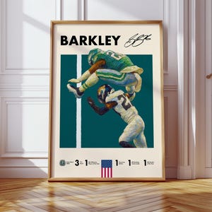 Saquon Barkley DIGITAL Poster | Human Hurdle | Super Bowl Champion | Philadelphia Eagles | American Football | Wallpaper | Art | Gift