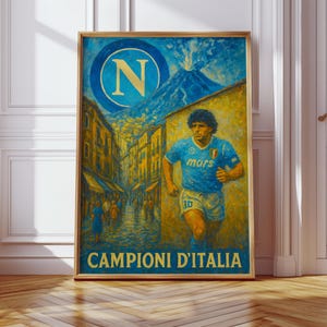SSC Napoli | "Campioni d'Italia" DIGITAL Poster | Maradona | Wallpaper | Printable Art