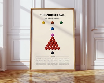Snooker Ball DIGITAL Poster | Vintage Style Snooker Art Print | Sports Wall Decor | Snooker History | Snooker Fan Gift | Wallpaper