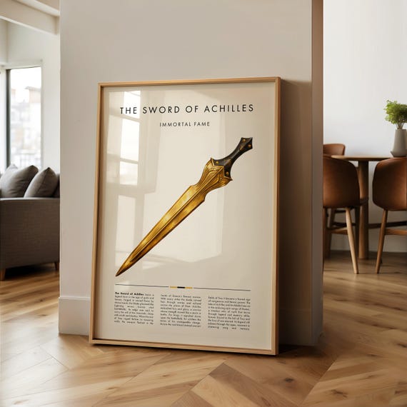 Achilles Sword PRINTED Poster | Greek Mythology Poster | Trojan Art Print | Ancient Greece Decor | History Gift