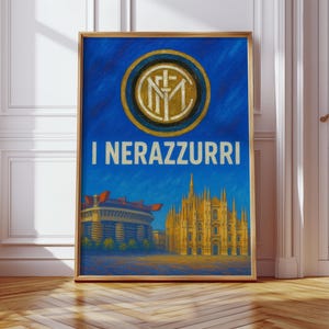 Inter Milano | &quot;I Nerazzurri&quot; Old Logo DIGITAL Poster | Wallpaper | Printable Art