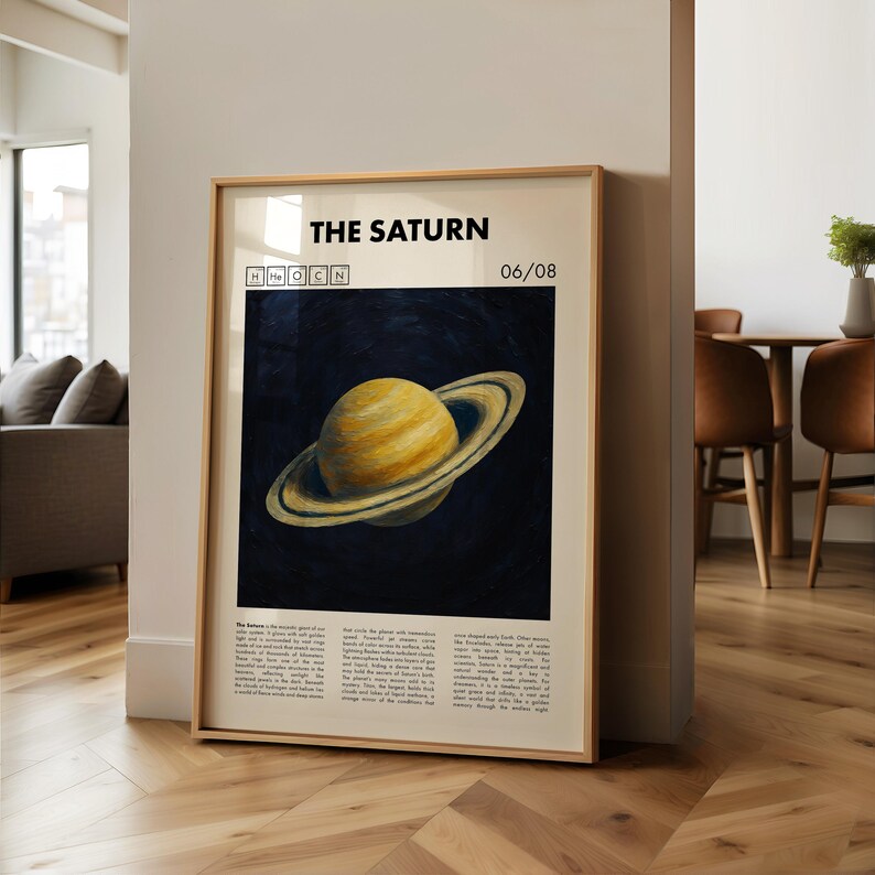 Saturn DIGITAL Poster | Planet Art Print | Solar System Decor | Science ...