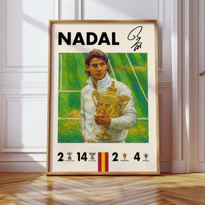 Rafael Nadal DIGITAL Poster | El Matador | Wimbledon Champion | Spain | Tennis | Wallpaper | Printable Art | Painting | Gift