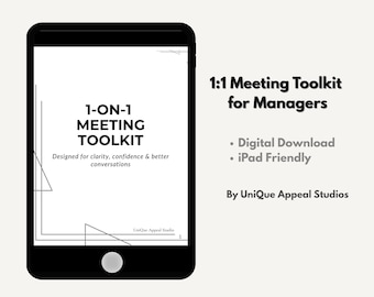 Manager 1-on-1 Meeting Template — Agenda, Coaching Questions & Action Tracker | Digital Download