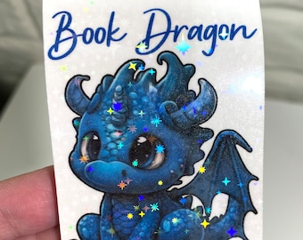 Cute Book Dragon Magnetic Sparkly Bookmark