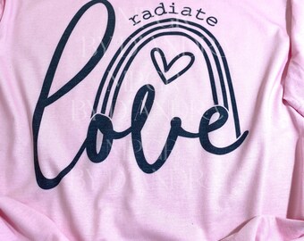 Radiate Love Tee by MyPixieGirlsRuffles pink rainbow