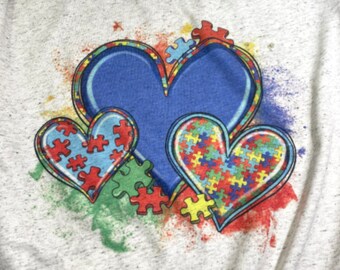 Puzzle Hearts Tee by MyPixieGirlsRuffles heather oatmeal