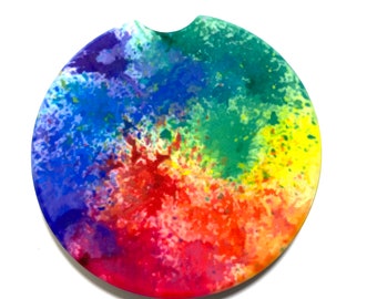 Rainbow Car Coasters by MyPixieGirlsRuffles Sandstone