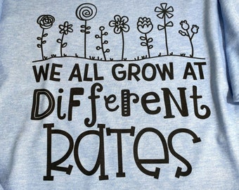 We All Grow Tee by MyPixieGirlsRuffles heather blue