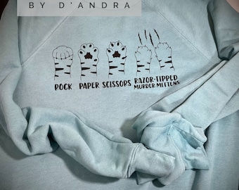 Rock Paper Cat Paw Sweatshirt by MyPixieGirlsRuffles