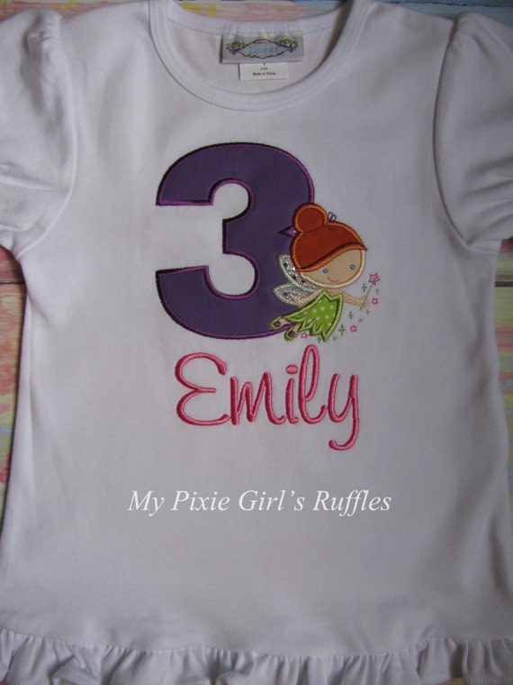 Items similar to Monogrammed Fairy Birthday TShirt on Etsy