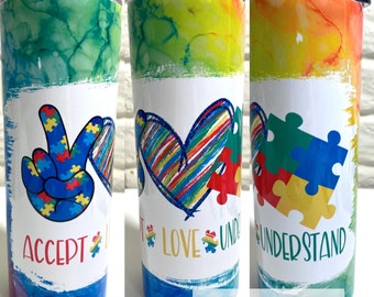 Accept Autism Tumbler by mypixiegirlsruffles