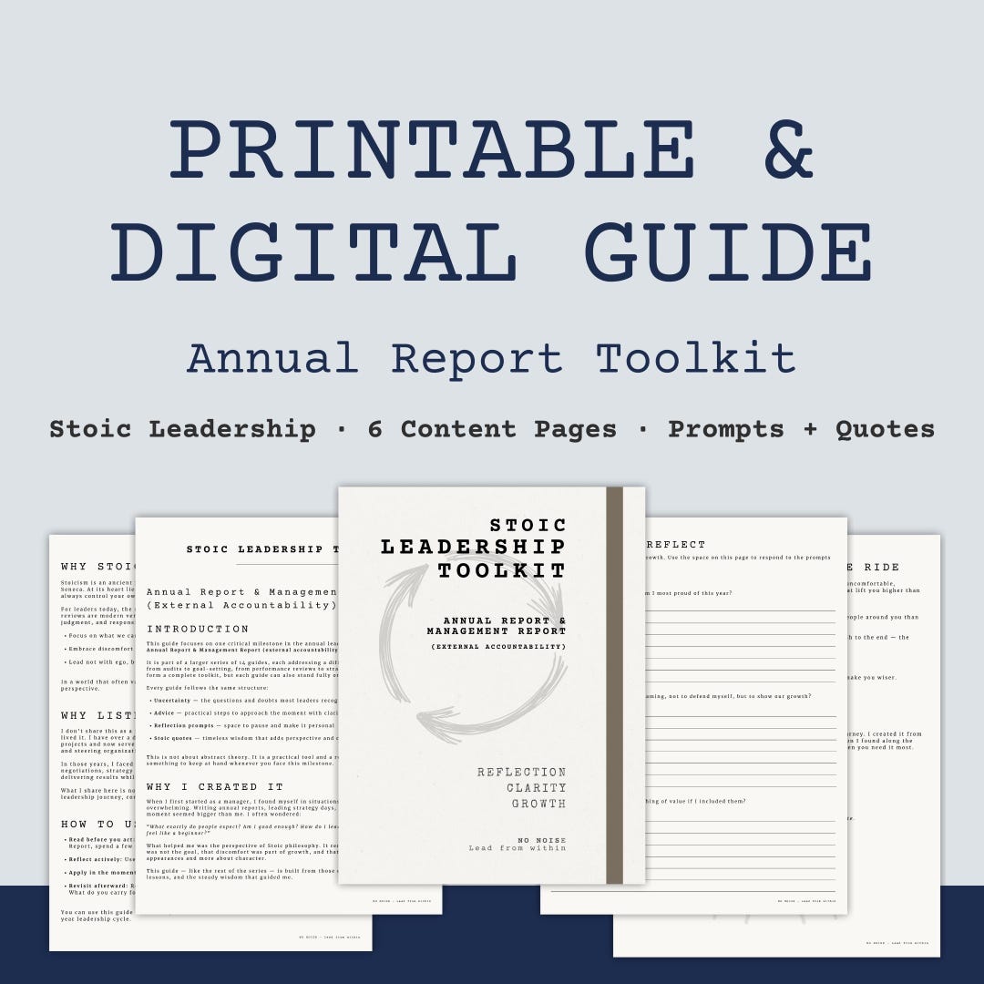 Annual Report Toolkit | Printable Stoic Leadership PDF Guide With ...