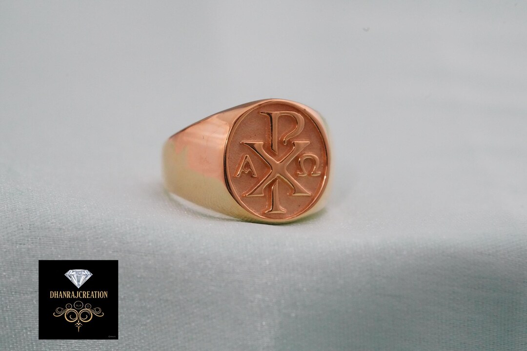 Mens Chi Rho Ring Christogram Christianity Triquetra Ring Christian ...