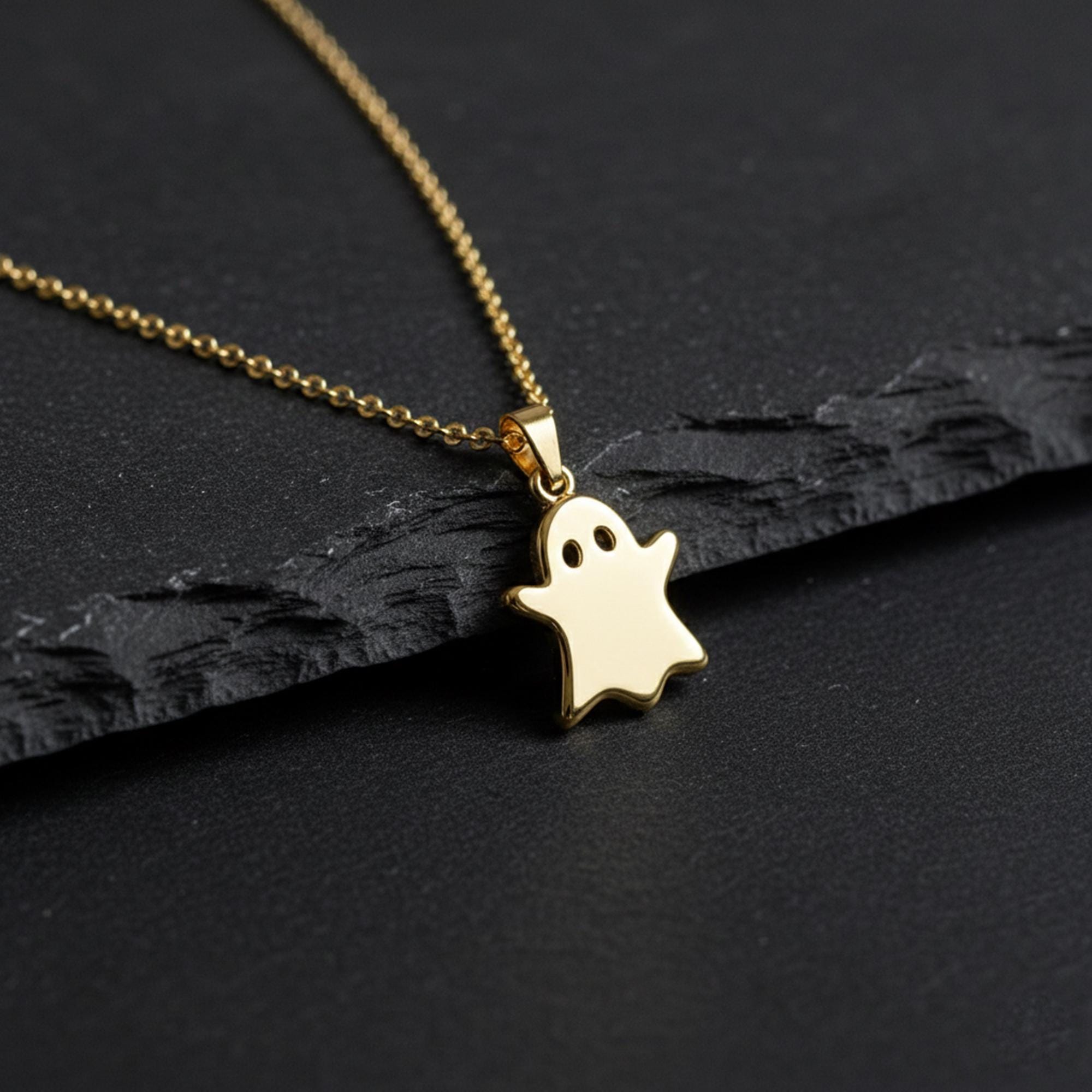 Snap Chat Ghost Emoji Pendant Necklace, Cutest Ghost Necklace