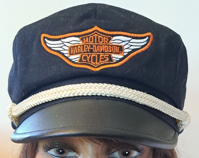 Harley Davidson Captains Newsboy Cap Women Vintage Modified Medium Fit