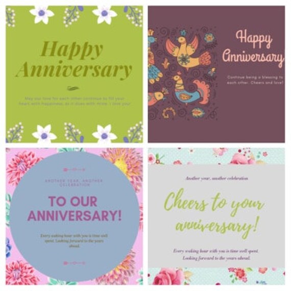 digital anniversary card set printable cards digital anniversary cards