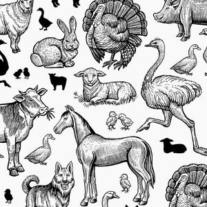 Printable Coloring Sheets Digital Prints Book Animals | Etsy