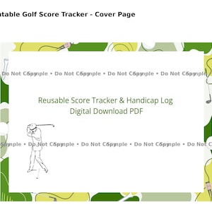 Reusable Scorecard | Printable Golf Score Tracker | 18-Hole Scorecard & Handicap Log | Golf Gift for Him | Instant Download PDF