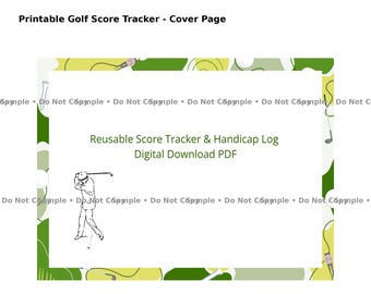 Wiederverwendbare Scorecard | Druckbare Golf Score Tracker | 18-Loch Scorecard & Handicap Log | Golf Geschenk für Ihn | Sofort Download PDF