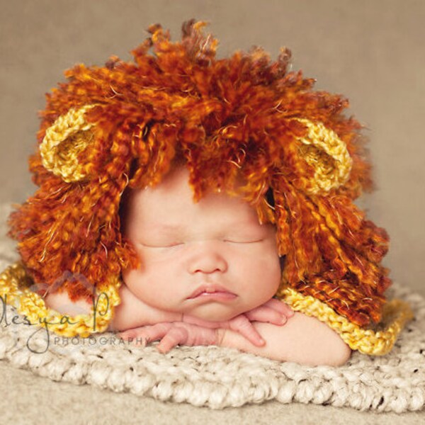 Newborn Lion Hat / Baby lion Hat bonnet , baby lion costume- Photo prop