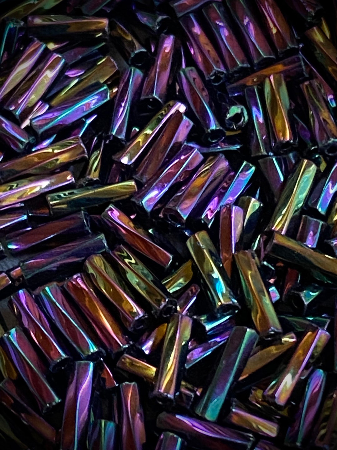 Bugle Beadstwistedpurple Iris Metallicsize 3 Etsy