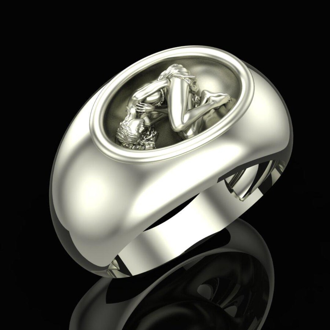 Unique Art Signet Ring Hands and Woman Signet Ring, Abstract Human ...